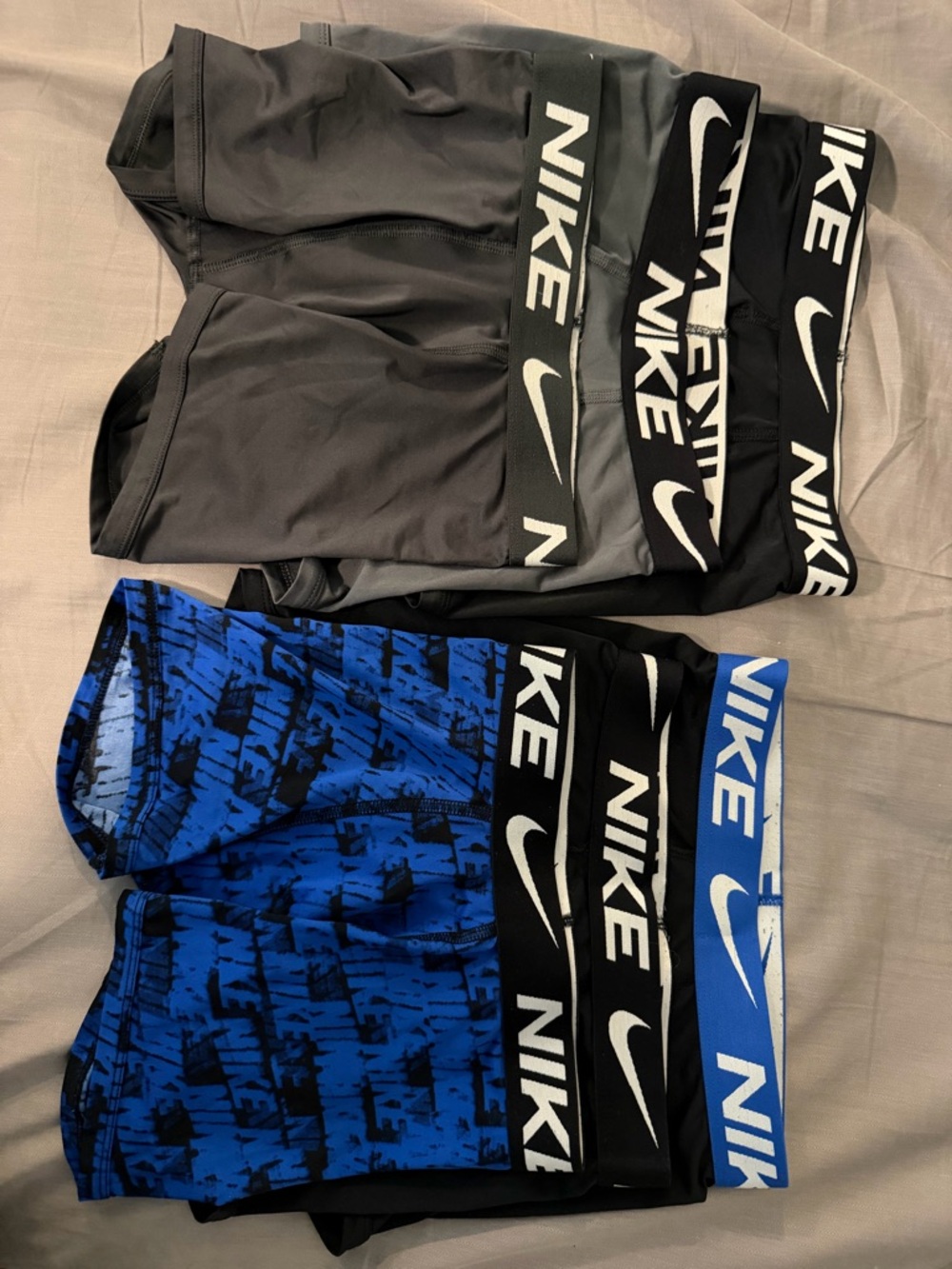 Nike Black, Gray & Blue boxer briefs - 6 pairs
